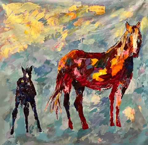 Brave — horse painting by Carol LaRue