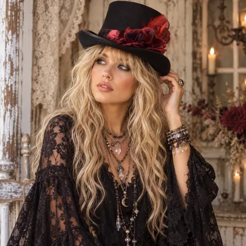 Artisan hat & lace — Dirt Poor Couture