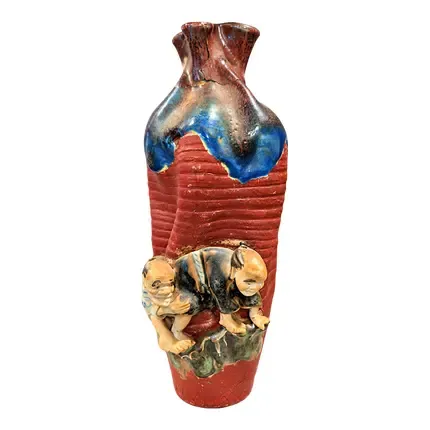 Antique Japanese figural vase